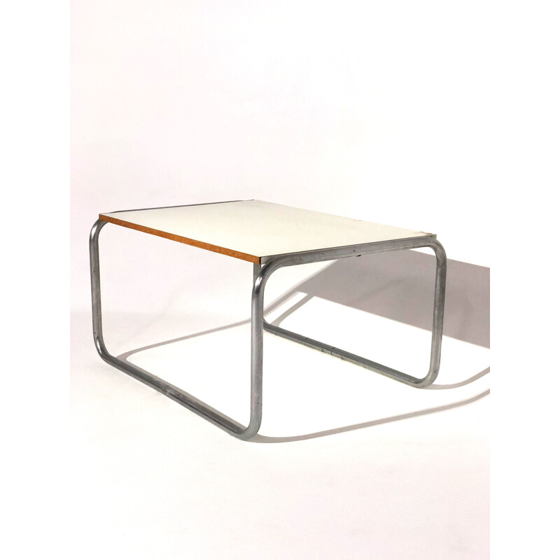 Vintage coffee table in plywood and chrome aluminum