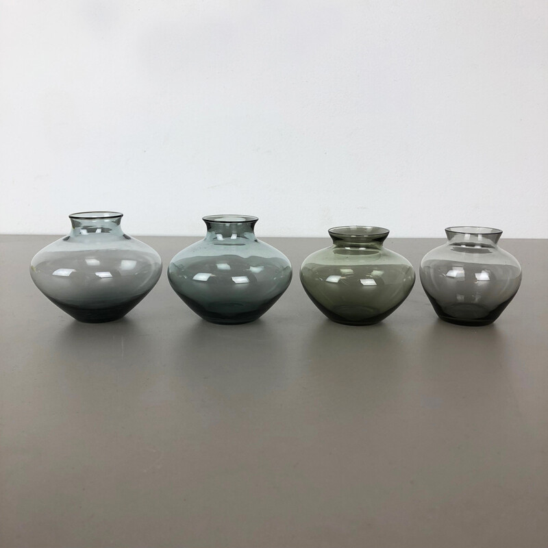 Lot de 4 vases vintage de Wilhelm Wagenfeld pour le WMF, Allemagne 1960