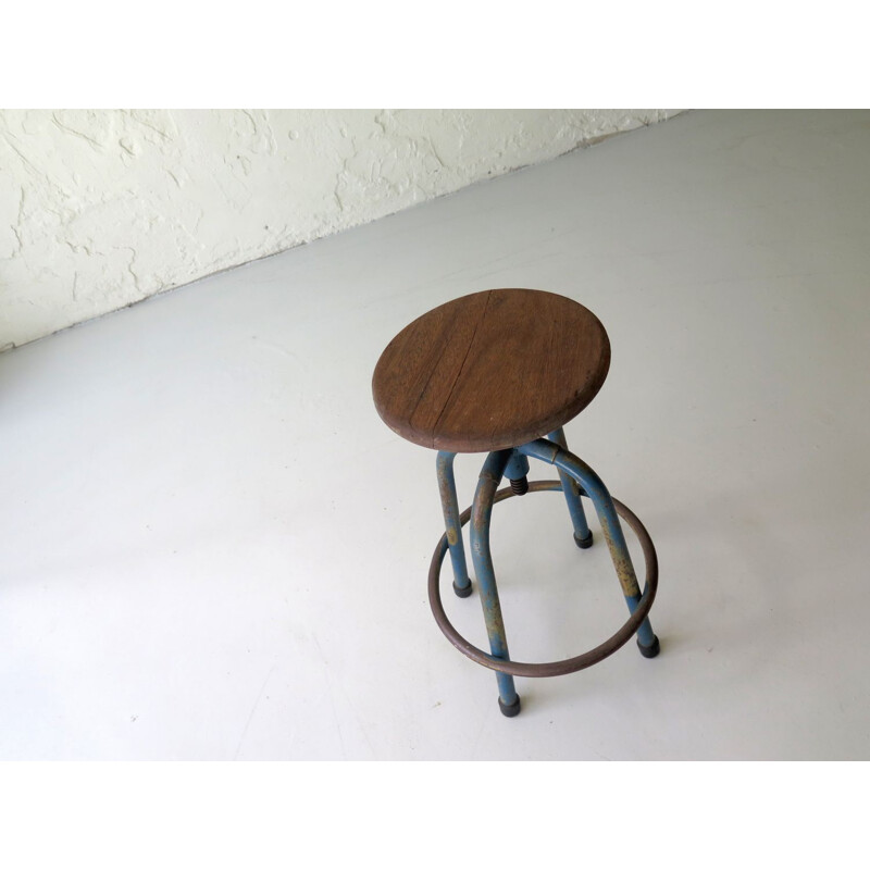 Vintage industrial swivel stool 1950