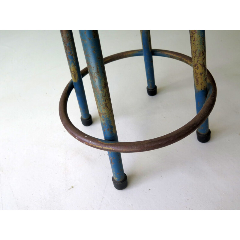 Vintage industrial swivel stool 1950
