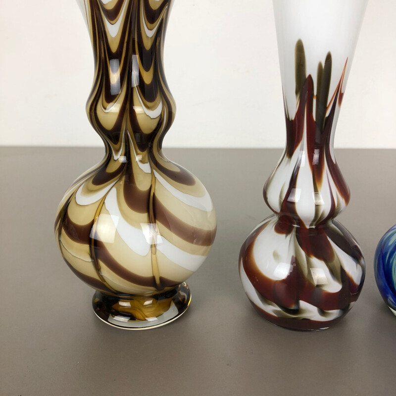 Lot de 4 vases vintage multicolores Pop Art, Italie 1970