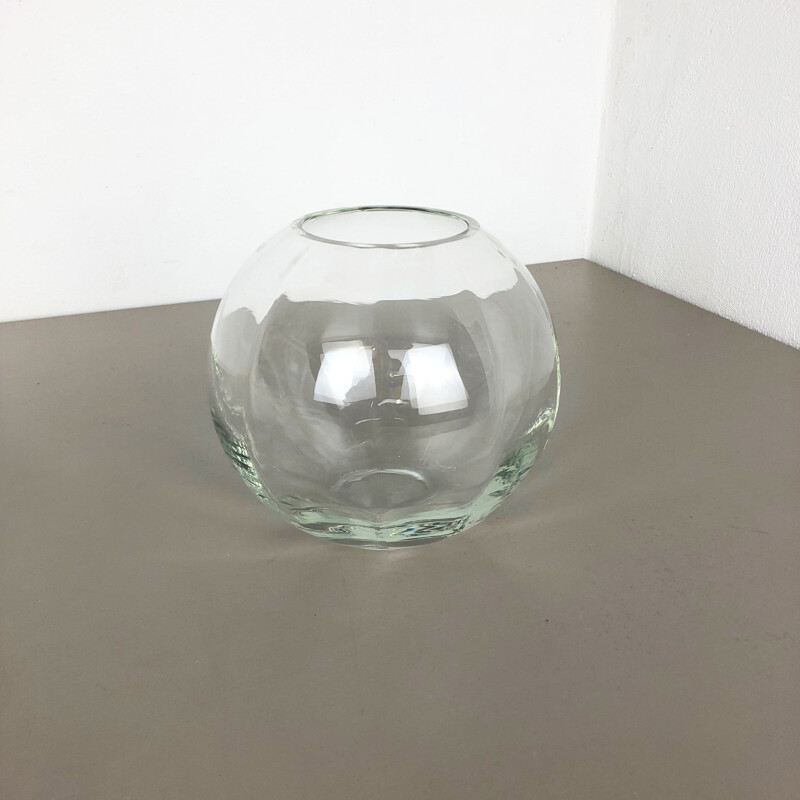 Vintage glass vase by Wilhelm Wagenfeld for the WMF, Germany 1960