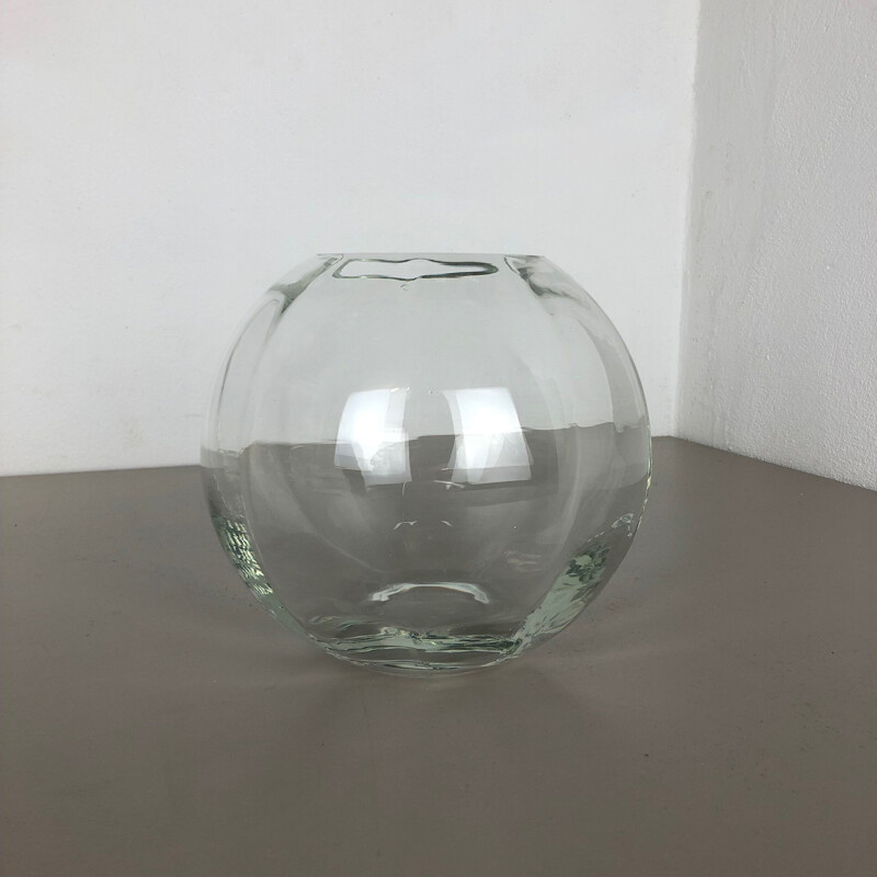 Vintage glass vase by Wilhelm Wagenfeld for the WMF, Germany 1960