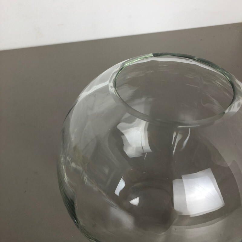 Vintage glass vase by Wilhelm Wagenfeld for the WMF, Germany 1960