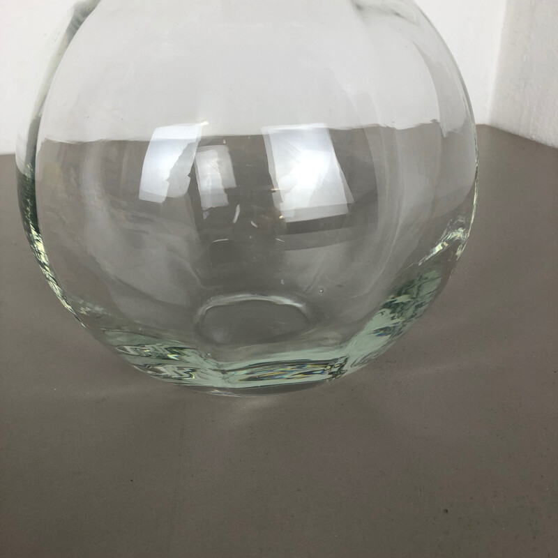 Vintage glass vase by Wilhelm Wagenfeld for the WMF, Germany 1960