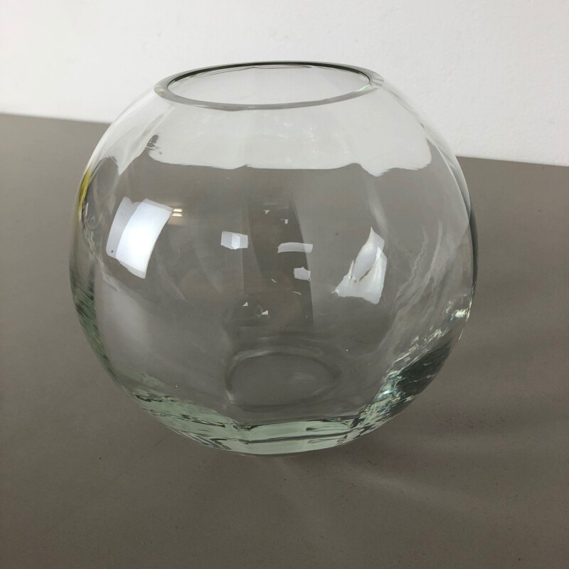 Vase vintage en verre de Wilhelm Wagenfeld pour le WMF, Allemagne 1960