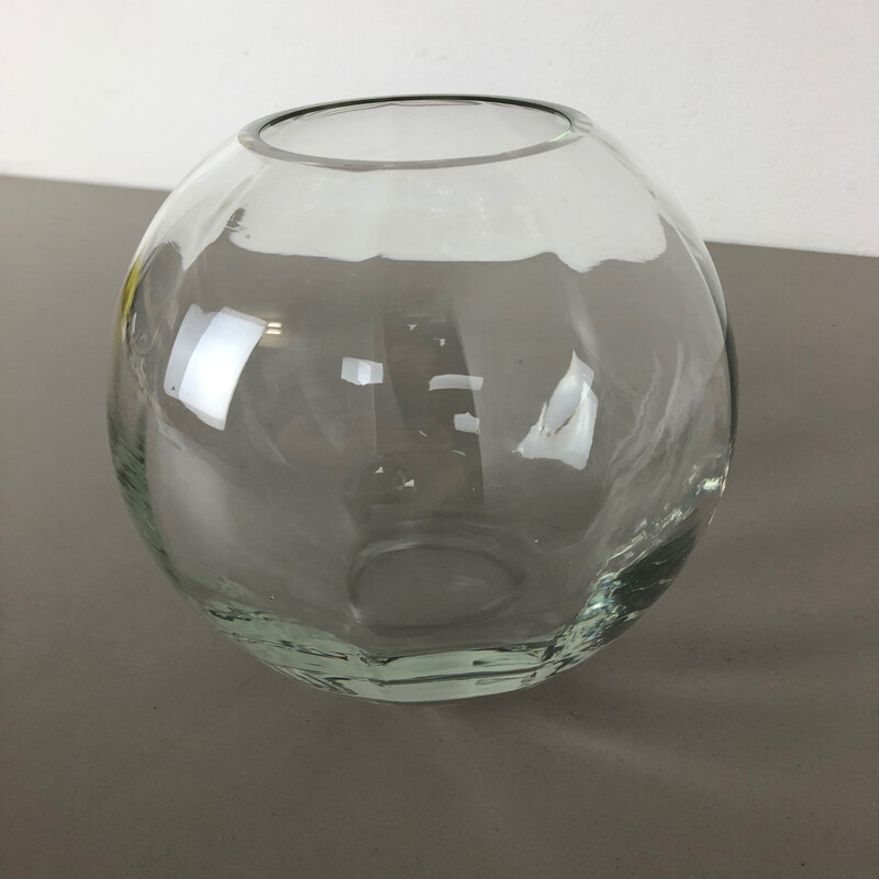 Vintage glass vase by Wilhelm Wagenfeld for the WMF, Germany 1960