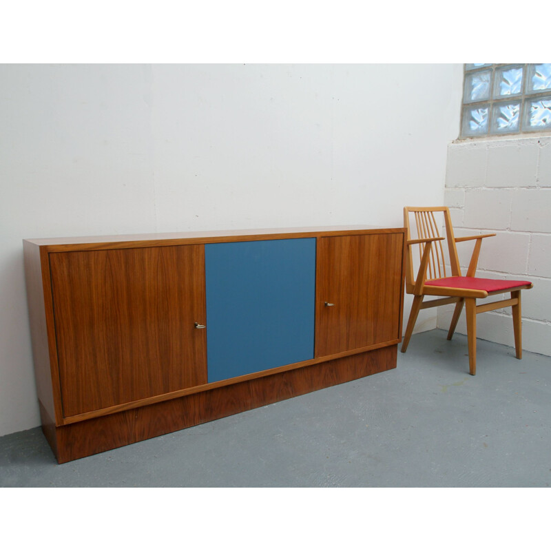 Vintage walnut highboard 1960