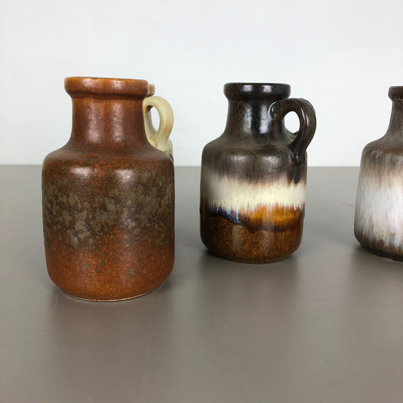 Ensemble de 5 vases vintage en céramique pour Scheurich, Allemagne 1970