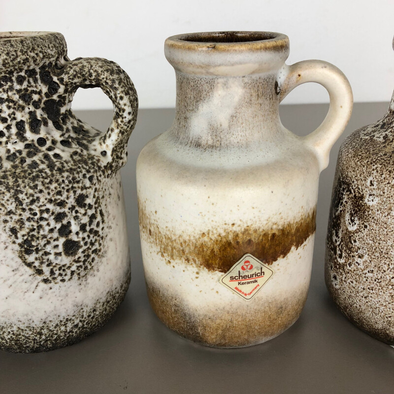 Conjunto de 5 vasos de cerâmica vintage para Scheurich, Alemanha 1970
