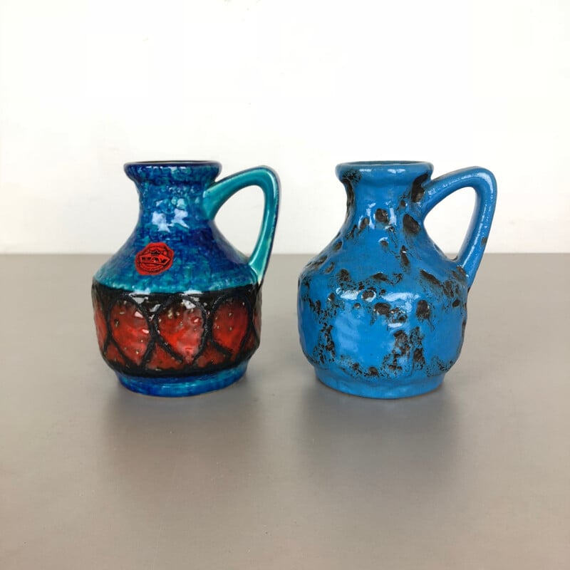 Pair of vintage ceramic vases by BAY ceramics, Germany 1960