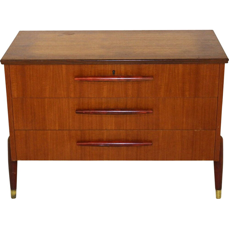 Vintage teak chest of drawers 1950s
