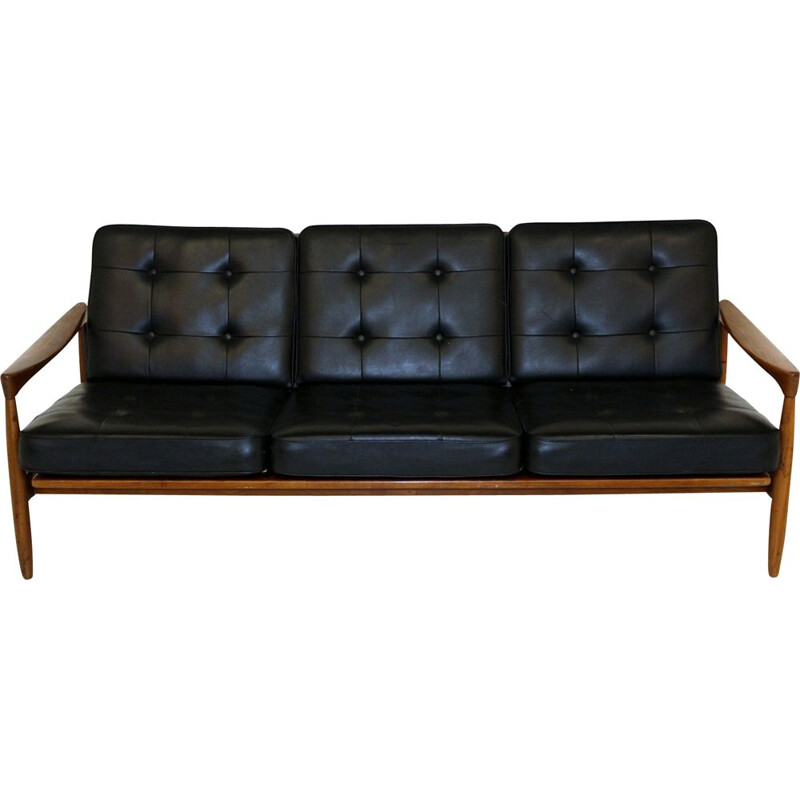 Vintage leather sofa 1960s