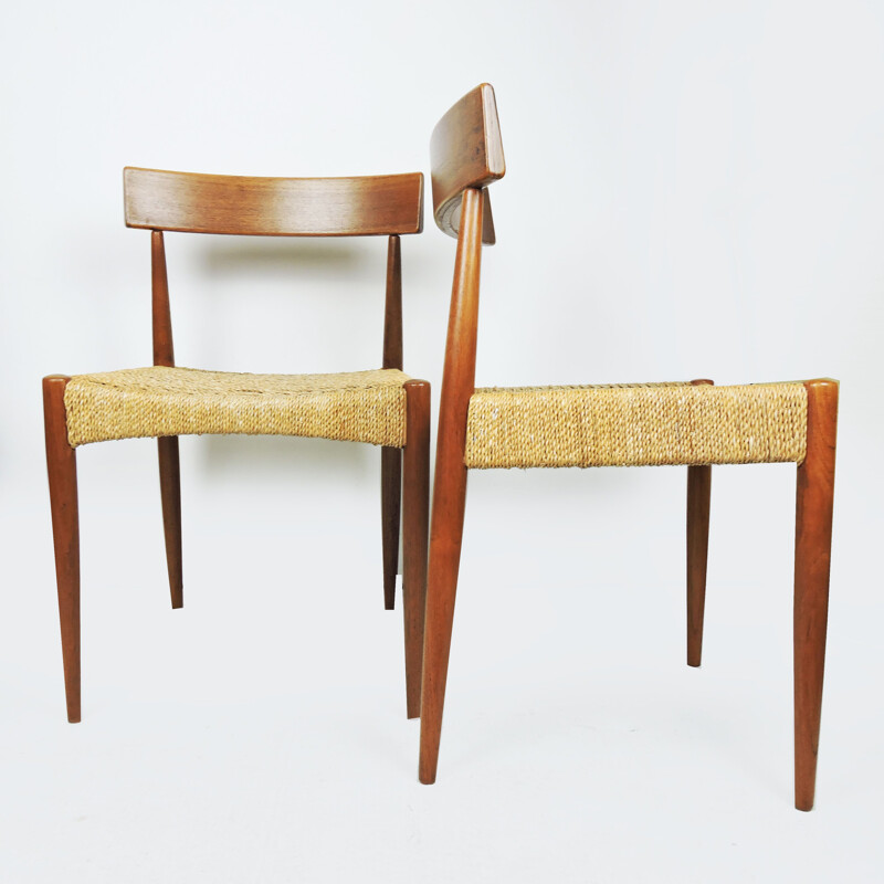 Set of 4 vintage chairs by Arne Hovmand-Olsen for Mogens Kold, Denmark 1960