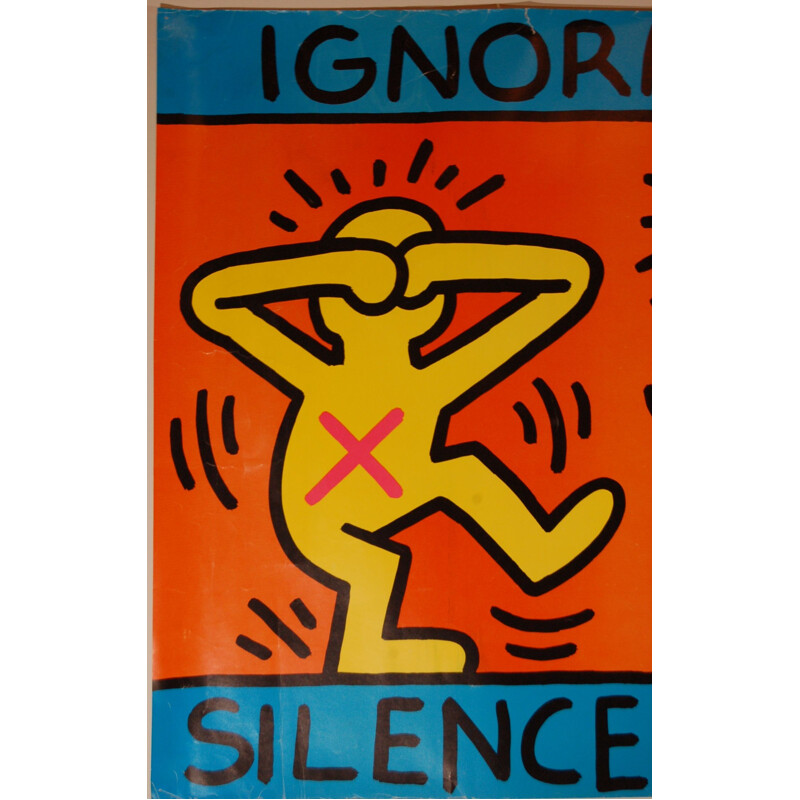 Vintage poster of Keith Haring 1989