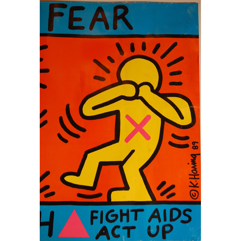 Vintage poster of Keith Haring 1989