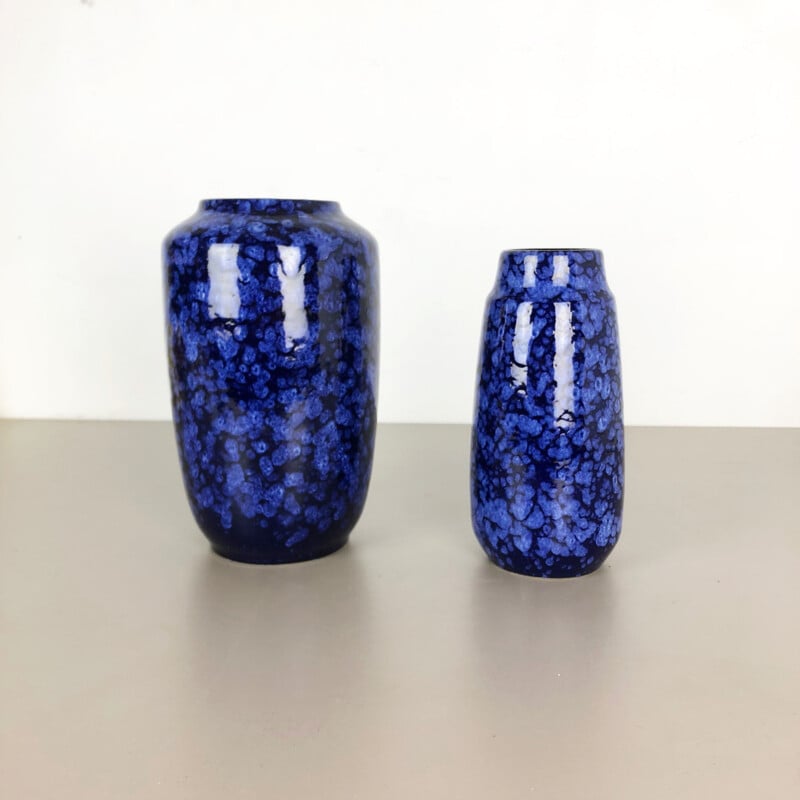 Pair of vintage ceramic vases for Scheurich, Germany 1970