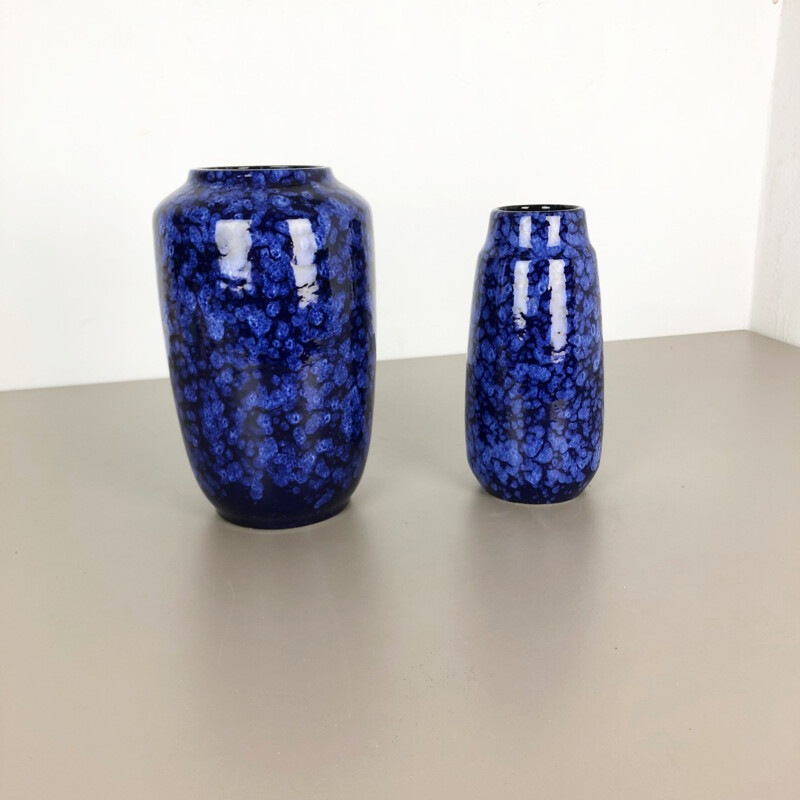 Paire de vases vintage en céramique pour Scheurich, Allemagne 1970