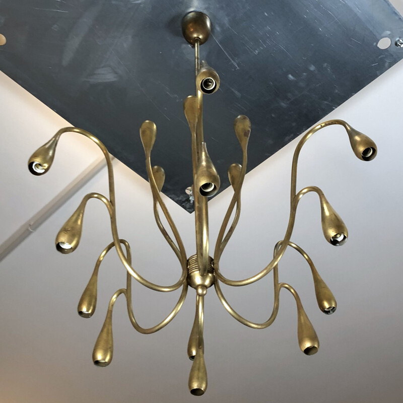 Vintage chandelier to Angelo Lelii for Arredoluce 1950s