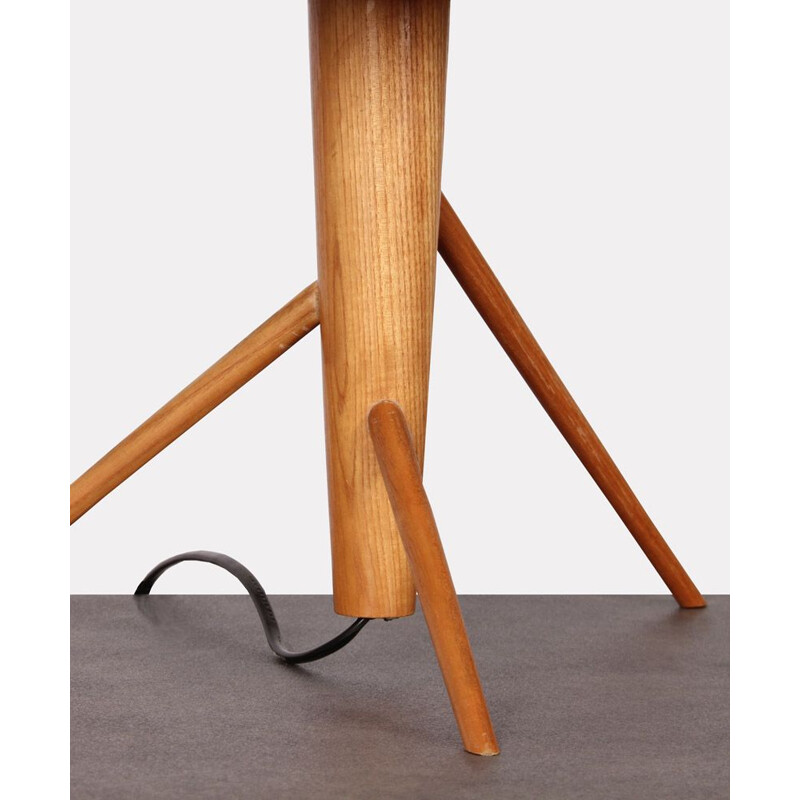 Lampe à poser vintage en bois tchèque 1960