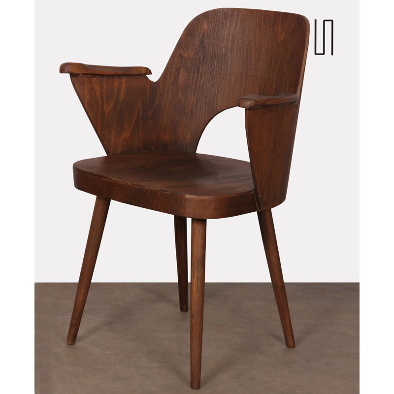 Fauteuil vintage en bois par Lubomir Hofmann pour Ton 1960