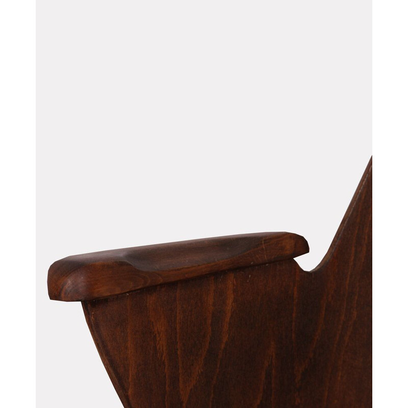 Vintage wooden armchair by Lubomir Hofmann for Ton 1960s