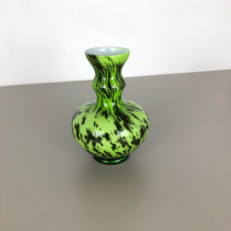 Grand vase vintage Green Pop Art Opaline Florence Italie 1970