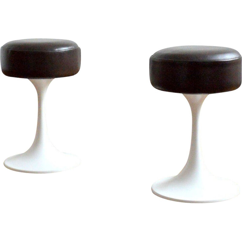 Pair of vintage stools tulip leg 1970s