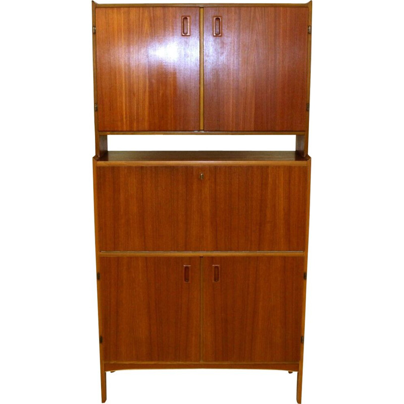 Vintage teak and beech secretary by treman, Sweden 1960