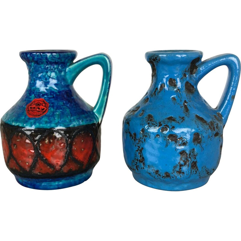 Paire de vases vintage en céramique par BAY ceramics, Allemagne 1960