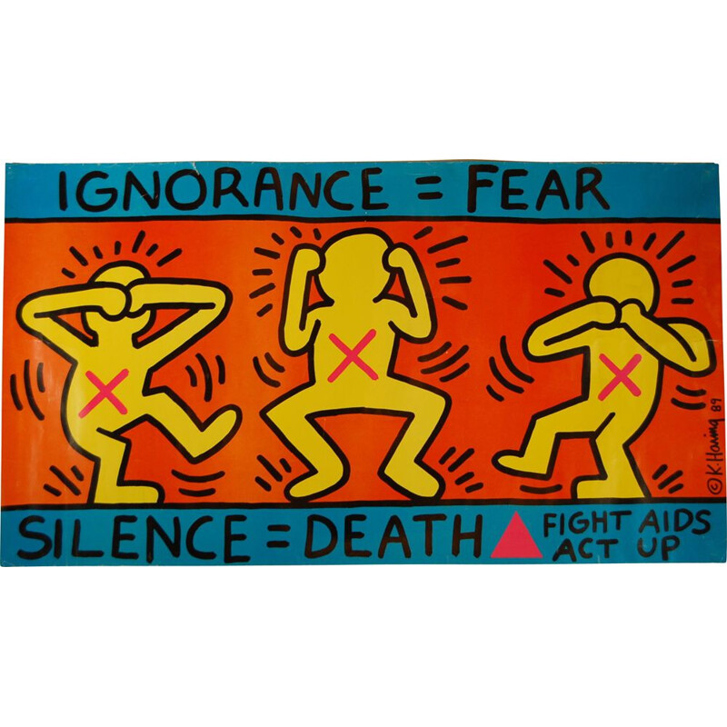 Vintage poster of Keith Haring 1989