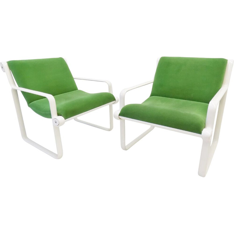 Paire de fauteuils lounge vintage Knoll Sling de Bruce Hannah et Andrew Morrison pour Knoll 1970