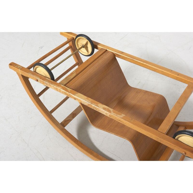 Vintage Kids Car and Rocking Chair by Hans Brockhage for Siegfried Lenz Germany 1950s