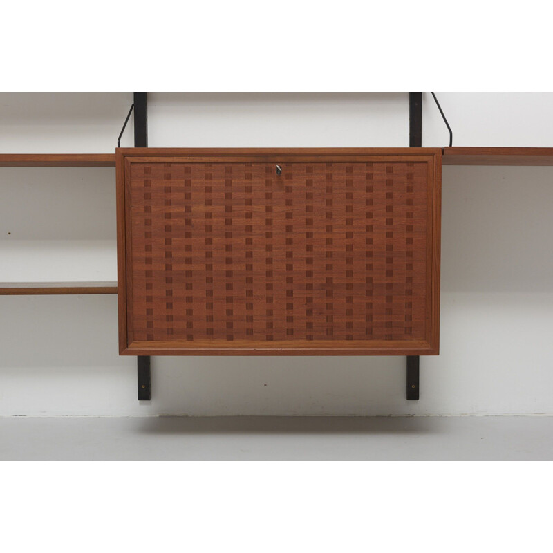 Vintage Wall Shelving Unit in Teak by Poul Cadovius Denmark 1950s