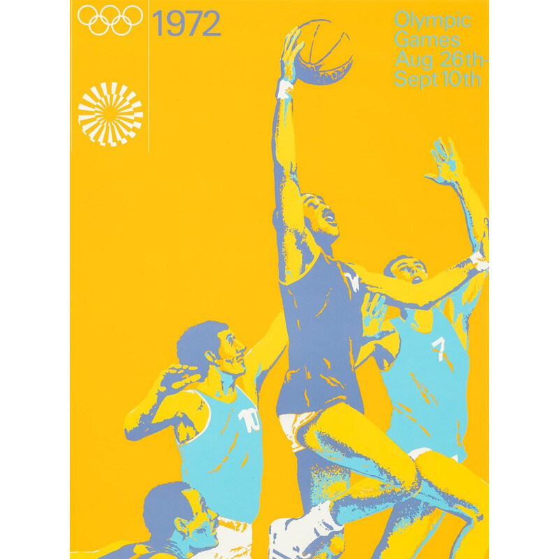 Vintage Sports Poster Aicher Munich Oil 1972s