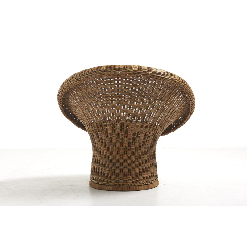 Vintage Wicker Basket Chair by Egon Eiermann for Heinrich Murrmann Germany 1949s