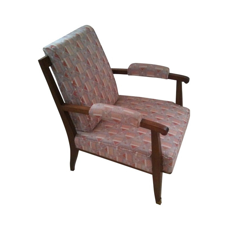 Vintage mahogany chair, Jules Leleu - 1950