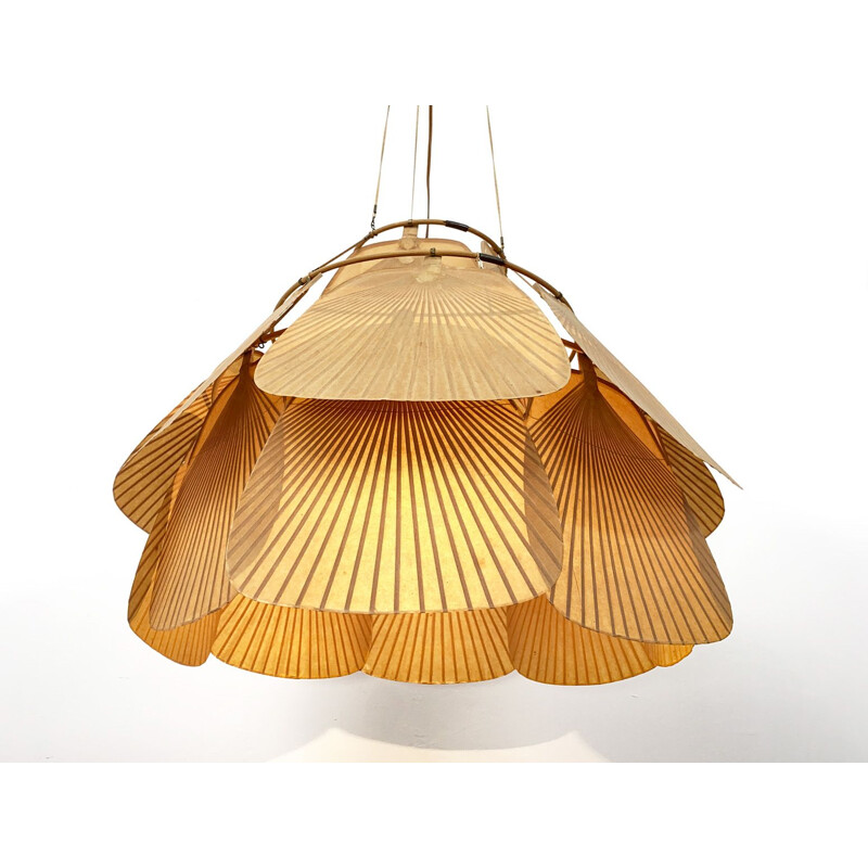 Vintage Uchiwa Ceiling Lamp by Ingo Maurer Germany 1970s