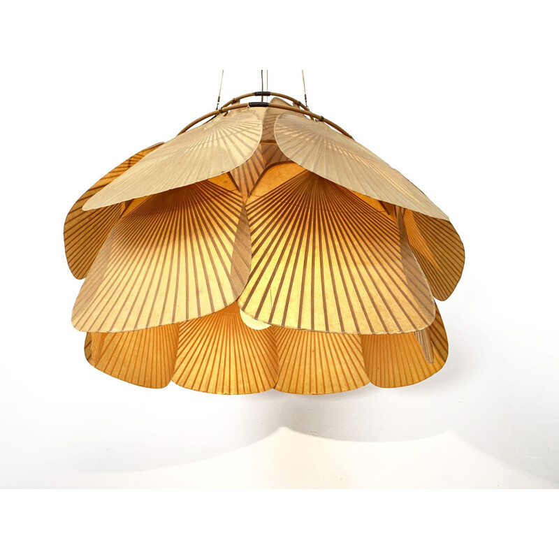 Vintage Uchiwa Ceiling Lamp by Ingo Maurer Germany 1970s