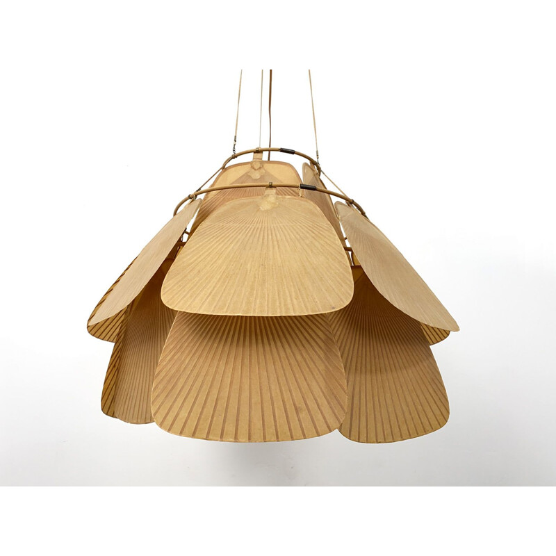 Vintage Uchiwa Ceiling Lamp by Ingo Maurer Germany 1970s