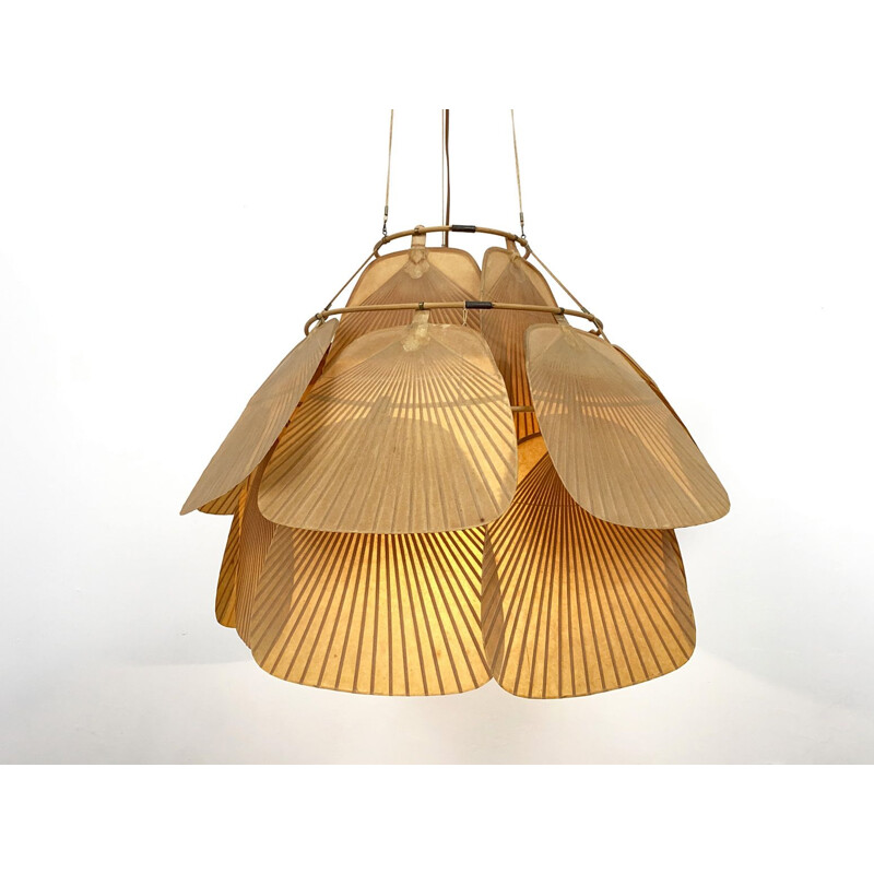 Vintage Uchiwa Ceiling Lamp by Ingo Maurer Germany 1970s