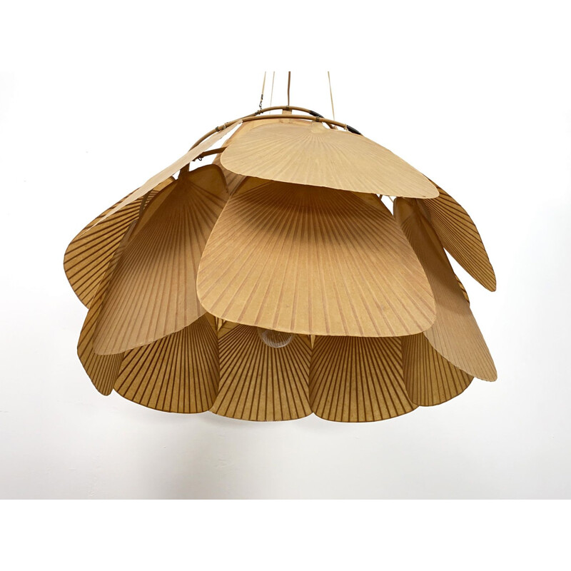 Vintage Uchiwa Ceiling Lamp by Ingo Maurer Germany 1970s