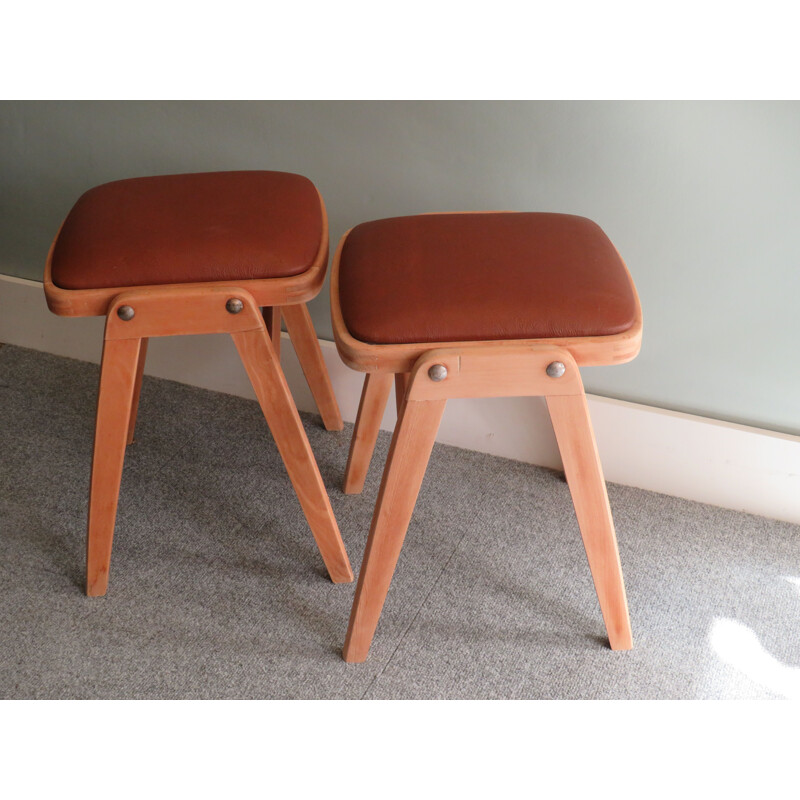 Pair of stackable vintage stools by Benchairs 1960