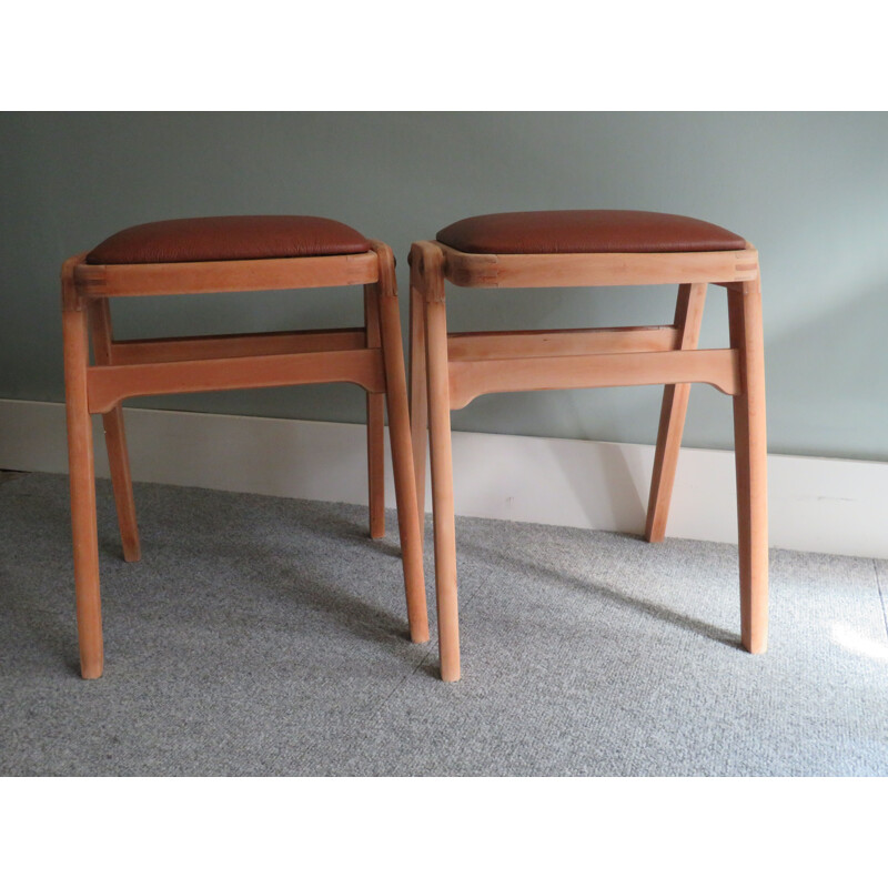 Pair of stackable vintage stools by Benchairs 1960