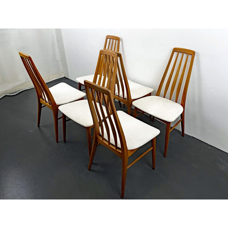 Set di 6 sedie vintage in teak Eva di Niels Koefoed per Koefoeds Hornslet, Danimarca 1960