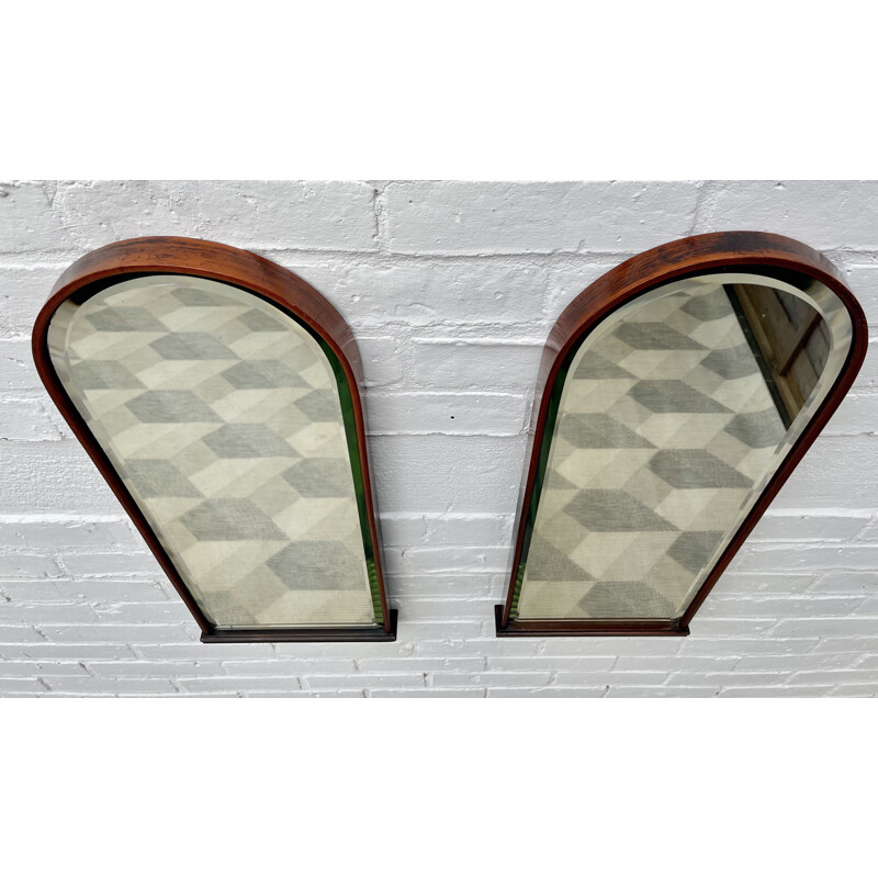 Pair of vintage Wall Mirrors with Bevelled Glass 1910s