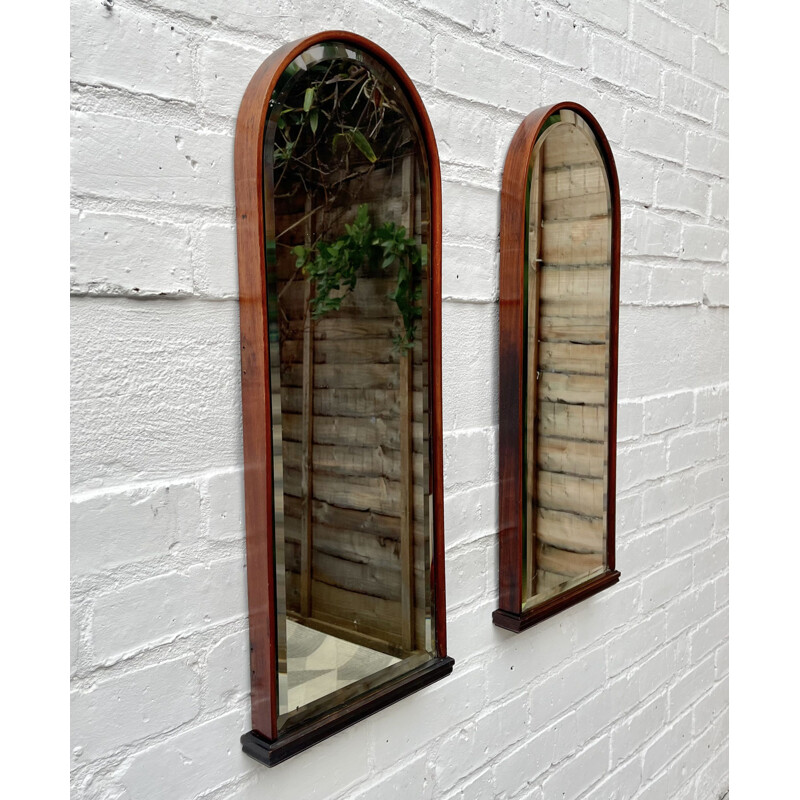 Pair of vintage Wall Mirrors with Bevelled Glass 1910s