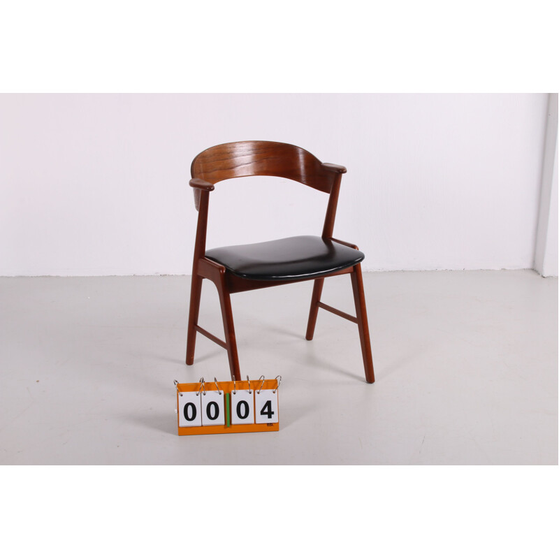 Vintage teak and leather armchair Kai Kristiansen 1960