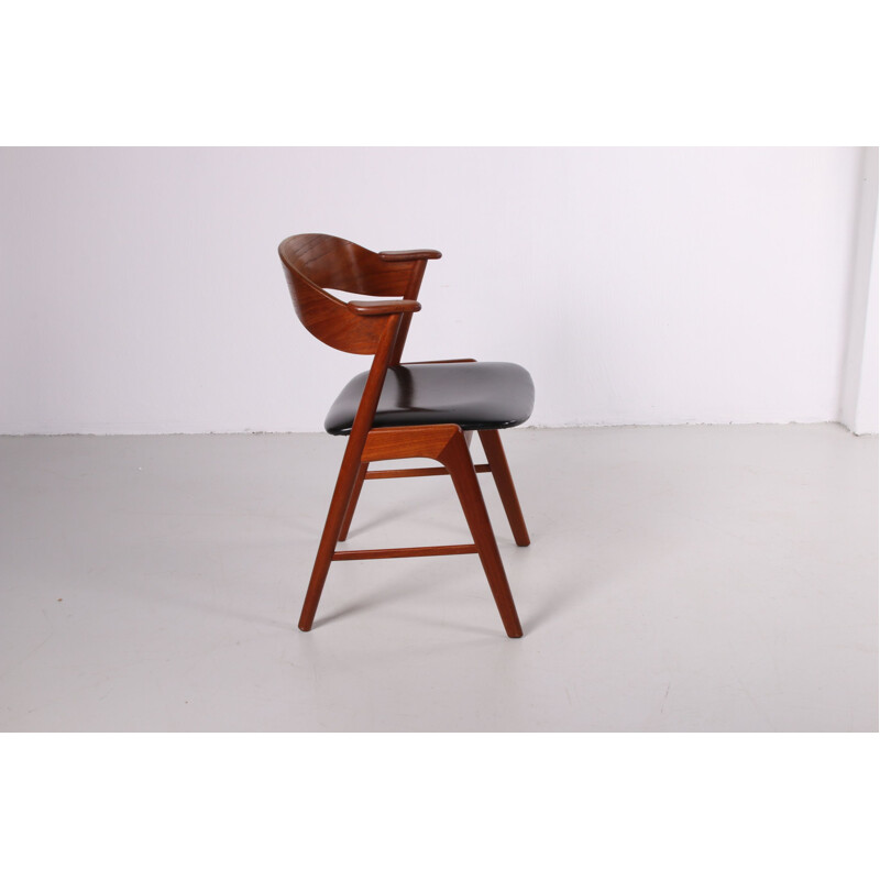 Vintage teak and leather armchair Kai Kristiansen 1960