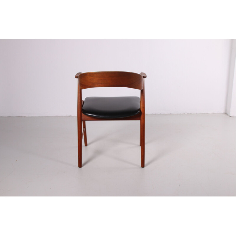 Vintage teak and leather armchair Kai Kristiansen 1960